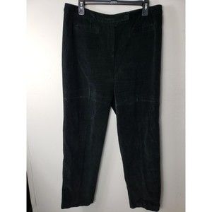 Talbots Women Black Velour Pants sz 12 stretch cotton spandex